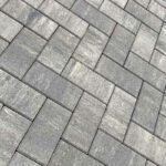 Тротуарная плитка Кирпич Б.2.П.10см 200х100х100 гладкий листопад Антрацит