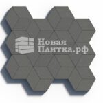 Тротуарная плитка Ромб, 340х200х80 мм, стандарт Черный