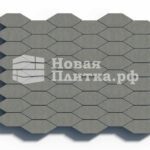 Тротуарная плитка Скошенный шестиугольник Б.1.ШГ.6 стандарт Серый