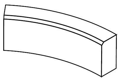 Камень дорожный радиусный с фаской R=1 м Готика Premiun Silver, №1, 780х300х150 мм