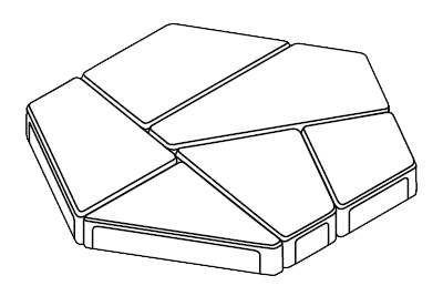 Тротуарная плитка Готика Granite FINERRO, Ладожский, Полигональ, 893х780х80 мм