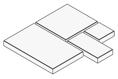 Тротуарная плитка Петра 11.Фсм.6 комплект из 4-х камней, высота 60 мм гладкий колормикс Хаски